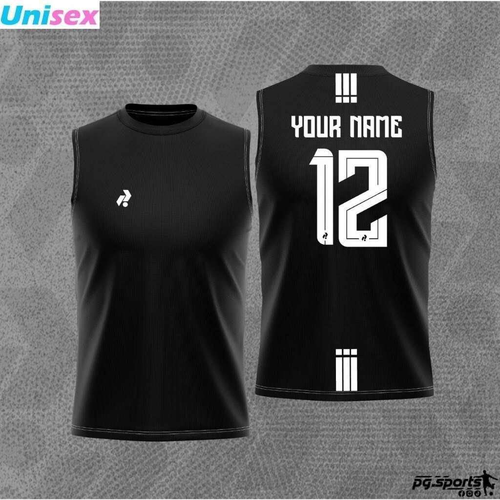 New Jersey Sleeve Pg 1 Hitam By Jersi Xde Sport Loose Reound Neck Jersey Tops