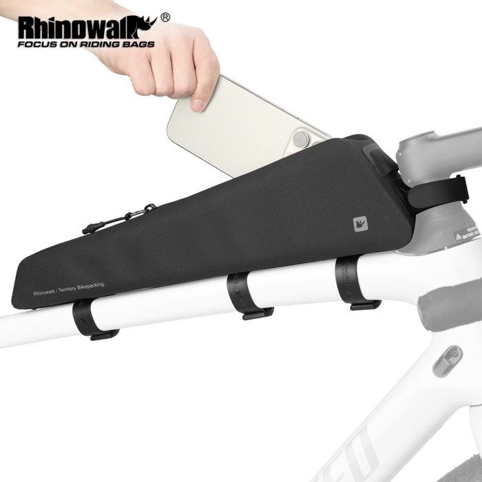 Rhinowalk Extra Long Top Tube Bike Bag Fully Waterproof Storage Bag Phone Bag 1.6L Cycling Bikepack