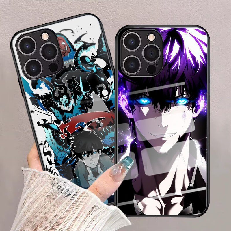 G-29 Solo Leveling Casing กระจกนิรภัยสําหรับ iPhone XR X XS 16 15 Plus Pro Max Case