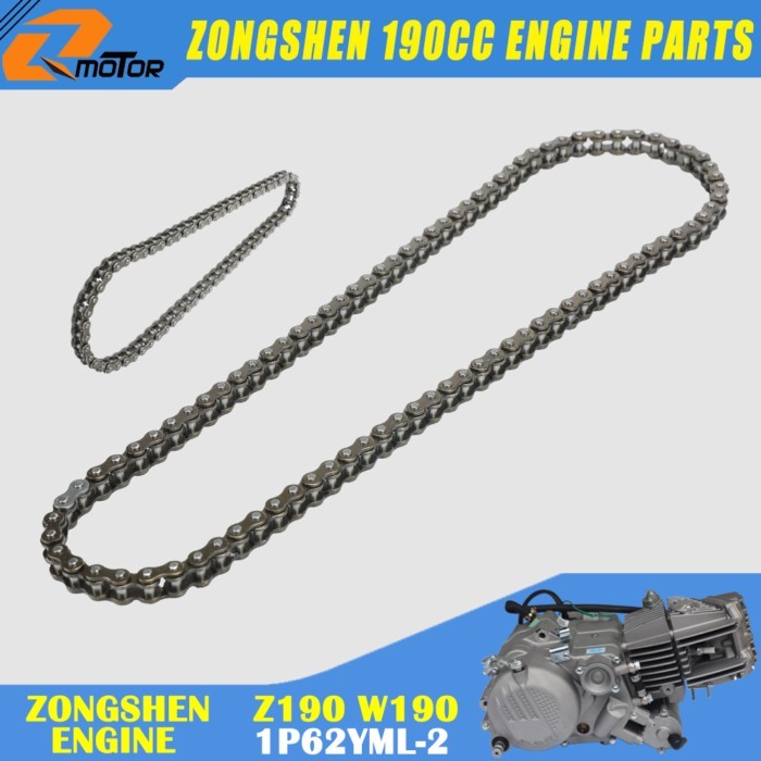Motorcycle Engine Motor Starter Chain 25H 66 Links For 62mm Bore ZongShen ZS 190cc Z190 W190 1P62YM
