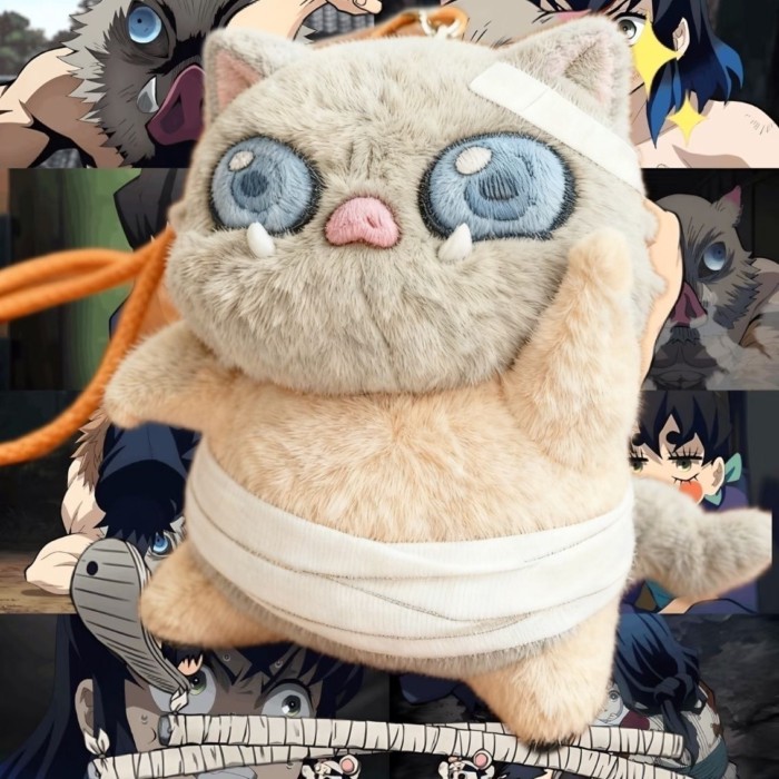 Demon Slayer Inosuke A หมูผ้าฝ้ายตุ๊กตาอะนิเมะพัดลมตุ๊กตาตุ๊กตาที่กําหนดเองจี้ของขวัญ