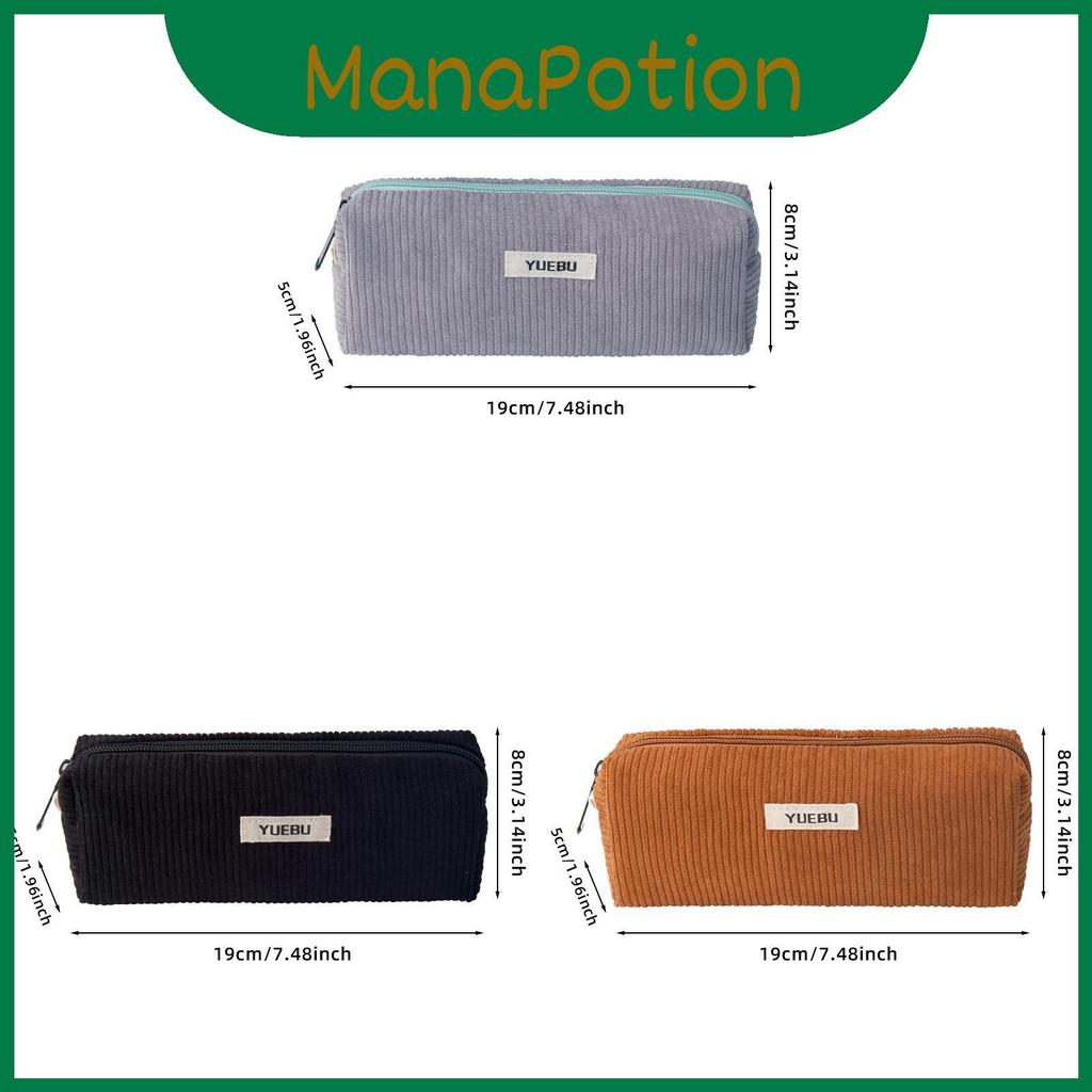 Tone Corduroy Neutral Pencil Pouch สําหรับนักเรียนที่มีขนาดพกพาขนาดกะทัดรัดพกพาสะดวกและ
