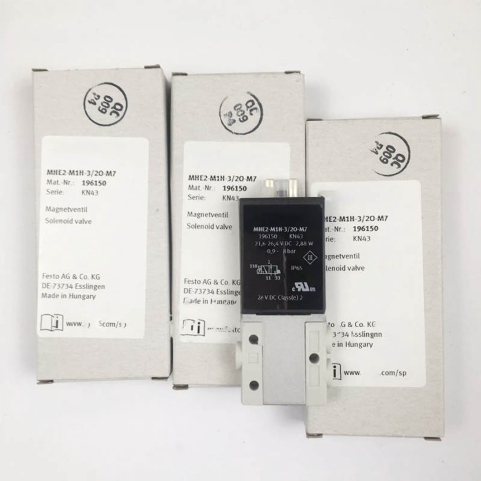 Solenoid valve MHE2-M1H-3/2O-M7 196150 MHE2-MS1H-3/2G-QS-4 196135
