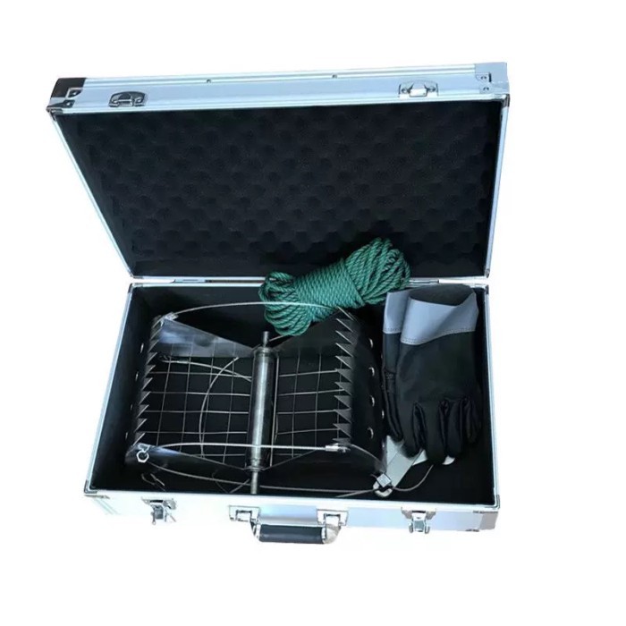Stainless Steel Grab-Type Grass Picker with Net Mud Clamp Aquatic Plant Sampler Deep Water Aquatic
