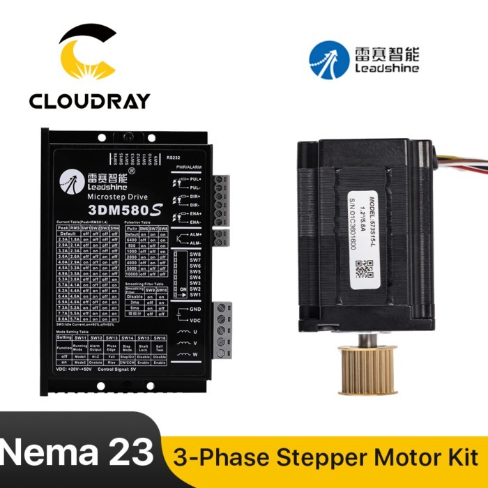 Cloudray Leadshine Nema 23  3-phase Stepper Motor Kit 0.9N.m/1.3N.m 573S09-L-18/ 573S15-L-18+ 3DM58