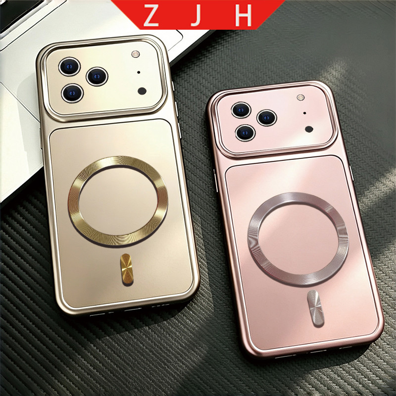 เหมาะสําหรับ iphone 17 18 PRO เคสโทรศัพท์ใหม่ด้ายแม่เหล็กหางกันกระแทกสีหน้าต่างขนาดใหญ่ Casing MKLKN