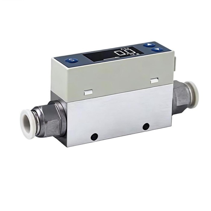DC 24V Digital Thermal Gas Mass Flow Meter Sensor 0-200 Ml/min for Lab Use Compatible with Air/O2/N