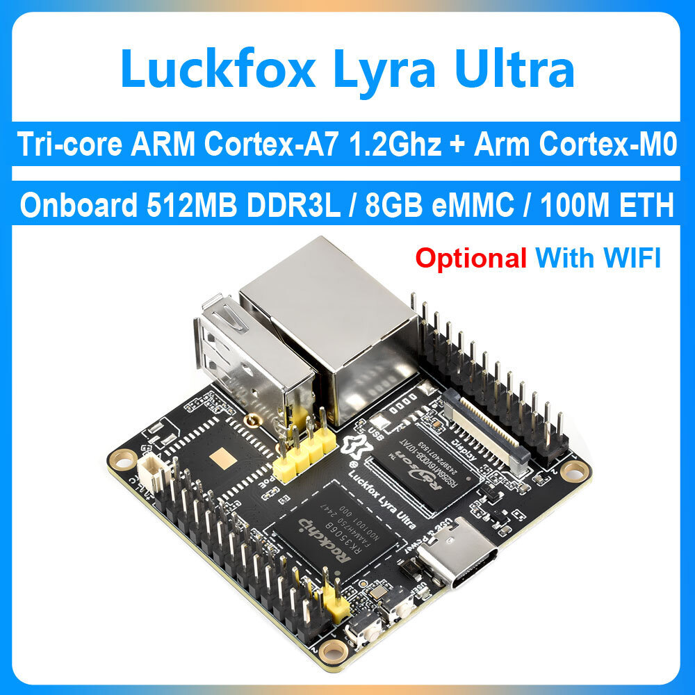 Luckfox Lyra บอร์ดพัฒนาพิเศษ RK3506B Triple-core Arm Cortex-A7 1.2Ghz OnBoard EMC-8GB 512MB DDR3L หุ