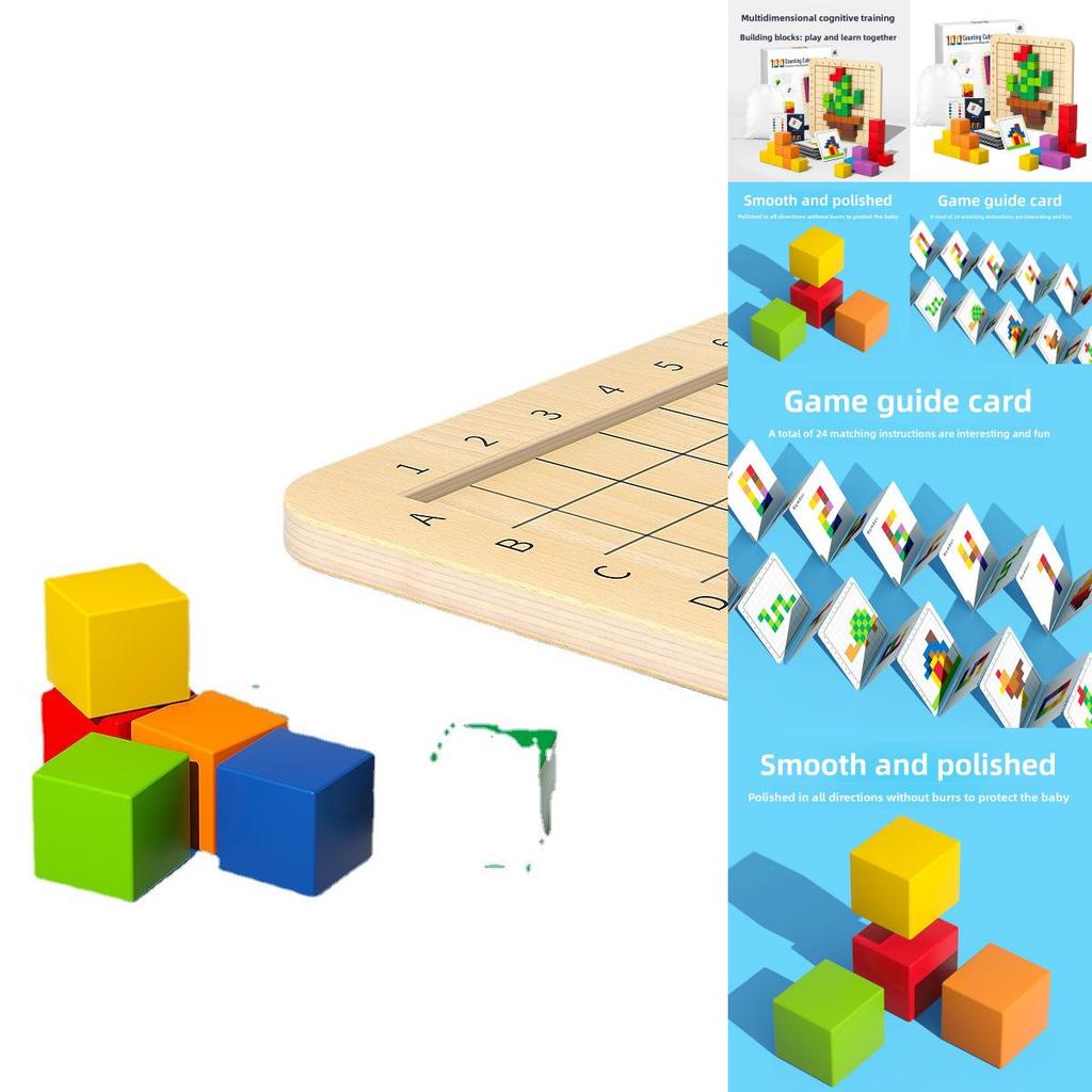 บล็อกไม้ปริศนาพร้อมการออกแบบ Montessori และการรับรู้เด็ก Domino สําหรับ