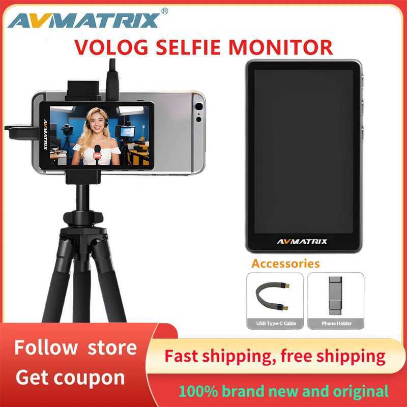 AVMATRIX VM40 โทรศัพท์แม่เหล็ก 3.97 จอแสดงผลหน้าจอสัมผัส Monitor 1080P ปฏิสัมพันธ์แบบเรียลไทม์สําหรั