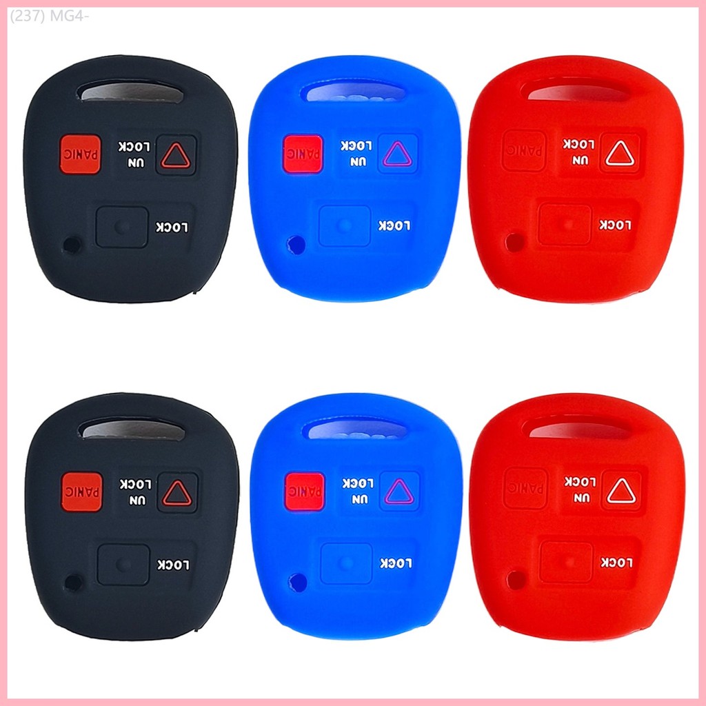 【2018-2025】 เหมาะสำหรับเคสกุญแจรถ Toyota Camry FJ Cruiser, เคสกุญแจซิลิโคน 3 ปุ่มแบบตรงของ Prado