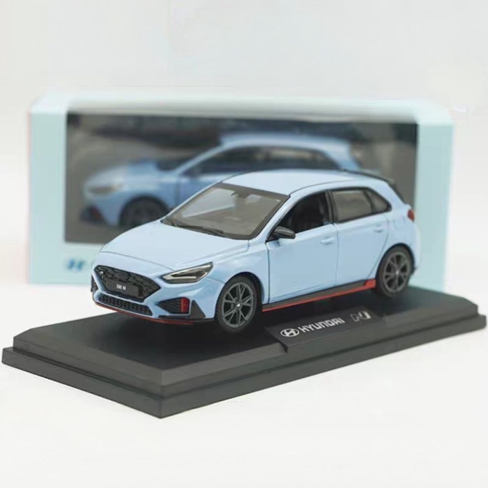 1/38 Original Factory HYUNDAI นําเข้าชุดรถรุ่น HYUNDAI i30 N เครื่องประดับโลหะผสมดึงกลับรถ