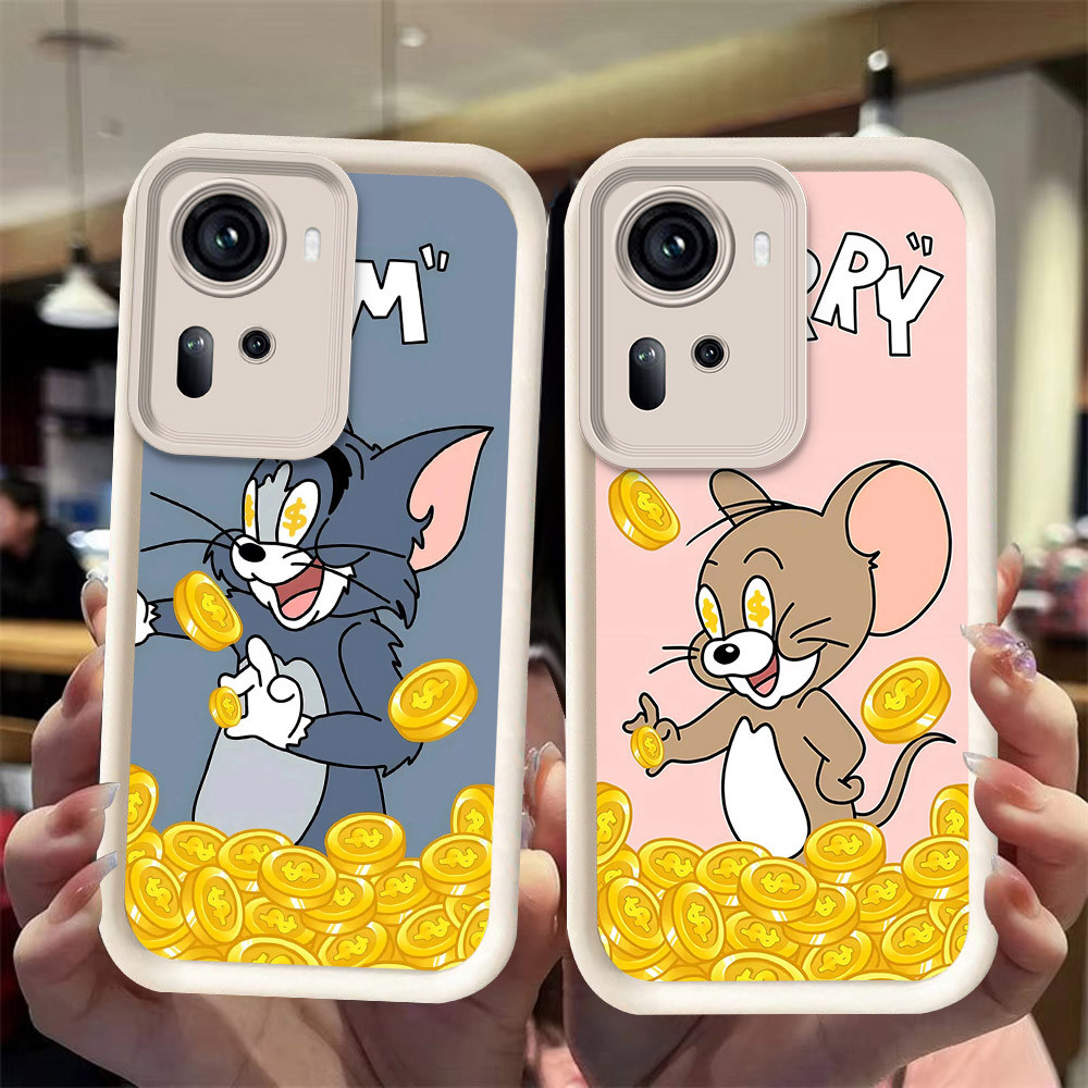 J-27 Cat gold Mouse ดำขาวชมพูเคสโทรศัพท์หรับ OPPO Reno 11 10 Pro Plus 5G
