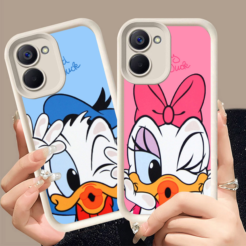Q-34 Donald Duck ขาวดำเคสโทรศัพท์หรับ VIVO IQOO Y03T Y18S Z9 T3 Y03 Y18i Y18 LITE ปกสีชมพู