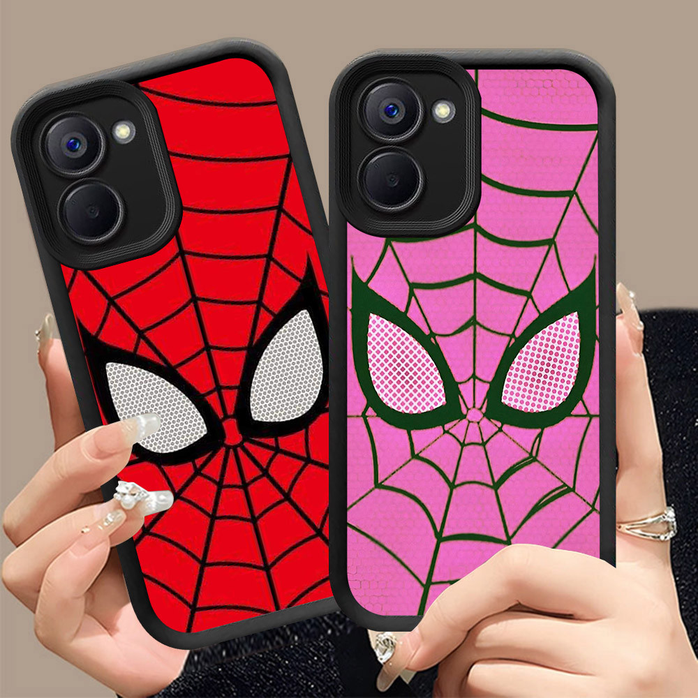 Q-35 Spider-man ขาวดำเคสโทรศัพท์หรับ VIVO IQOO Y03T Y18S Z9 T3 Y03 Y18i Y18 LITE ปกสีชมพู