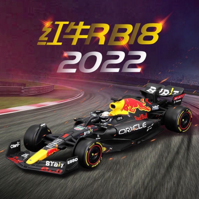 B 1: 43 Red Bull F1 Formula Car RB18 RB19 Alloy Racing Car Model Decorative Car Model