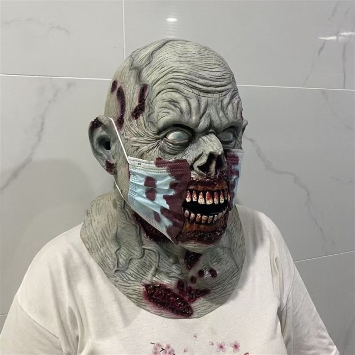 Halloween Party Mask Zombie Mask Terrifying Latex Head Set Party Horror Grimace