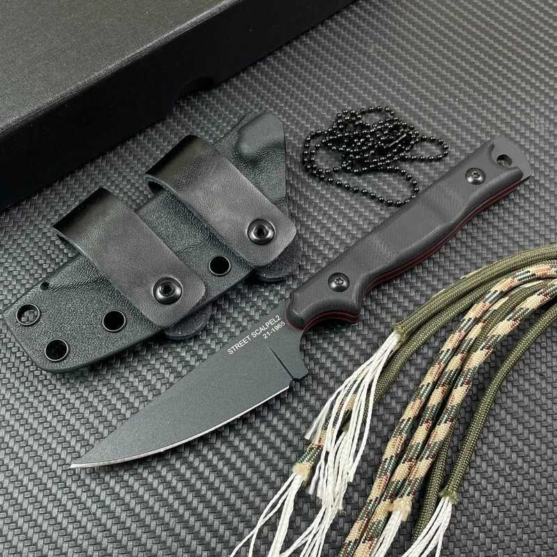+ New Styles TOPS With Sheath Outdoor Straight Knife G10 Handle 8Cr13mov Blade Camping Hunting