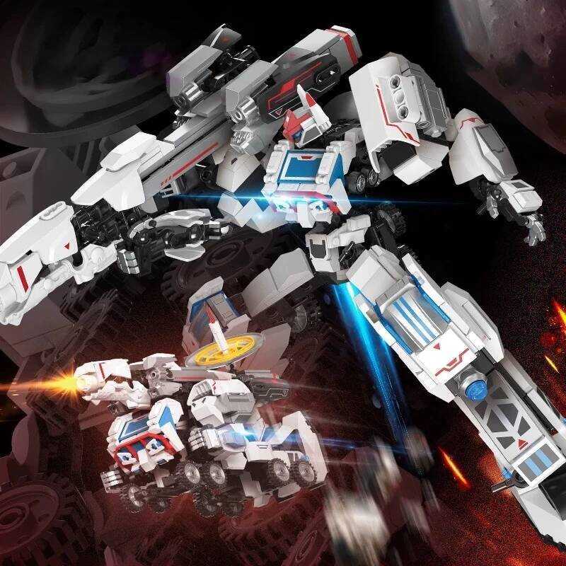 ing Blocks Mecha Deformation Robot Toy, Mecha Toy Ornaments Model Assembly, Children's Assembly Toy