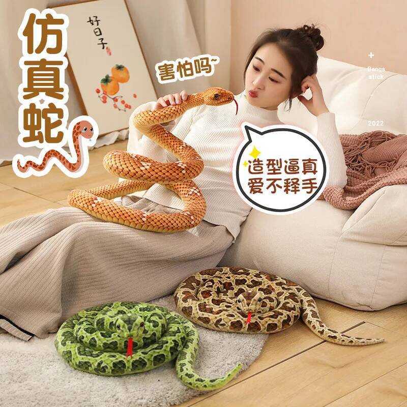 ake Big Python Fake Snake Small Snake Fabric Doll Plush Toy Tricky Kool Doll Children Creative Gift