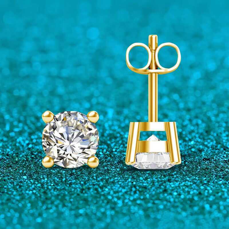 18k Earrings AU750 Moissanite Diamond Real Women Jewelry Certifid K Gold Luxurious Valentines Gifts