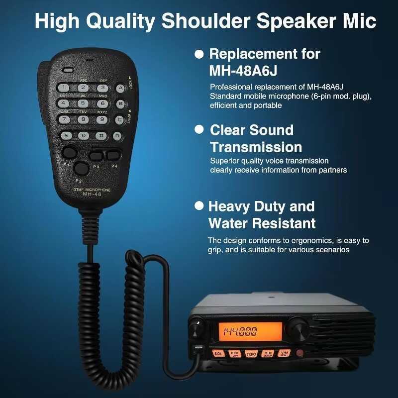 ▥ Mh-48A6j DTMF ไมโครโฟนมือถือแบบพกพา Mh-48 ปุ่มกดไมค์สำหรับ YAESU Ft-8900R Ft-7900R Ft-8800R F