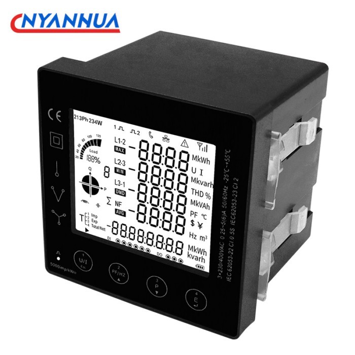 PAC5000 PAC5110 3 Phase Energy Consumption Meter Smart KWh Electric Power Meter 96*96mm Panel Meter