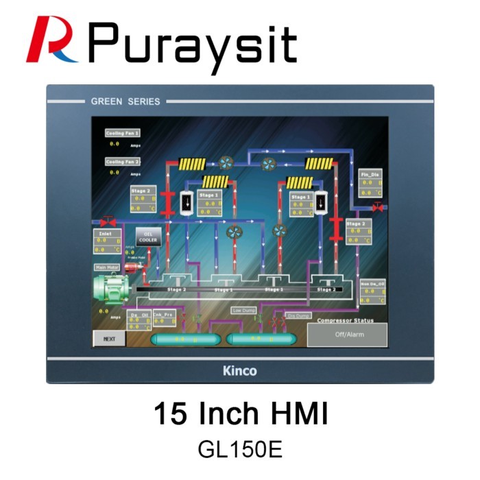Puraysit Kinco HMI Touch Screen 1024x768px GL150E 4 COM 15 inch Ethernet 2 COM Ports Standard With