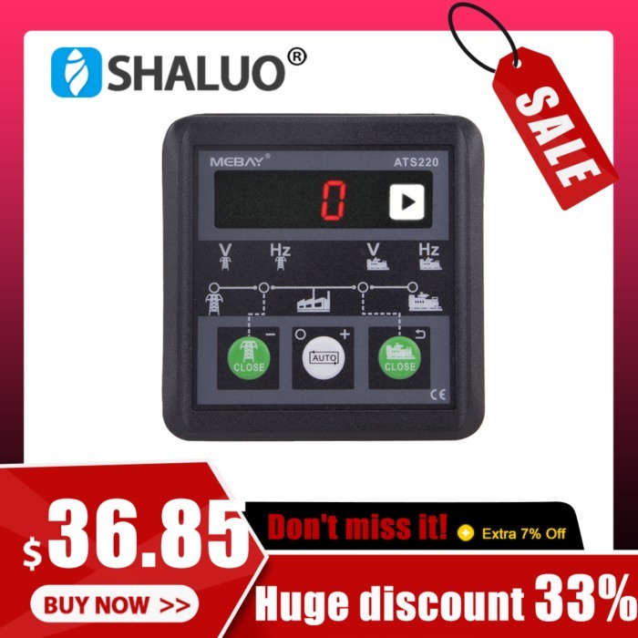 Mebay ATS220 Genset ATS Switch Controller Auto Manual LED Display Generator Control Switch Module P