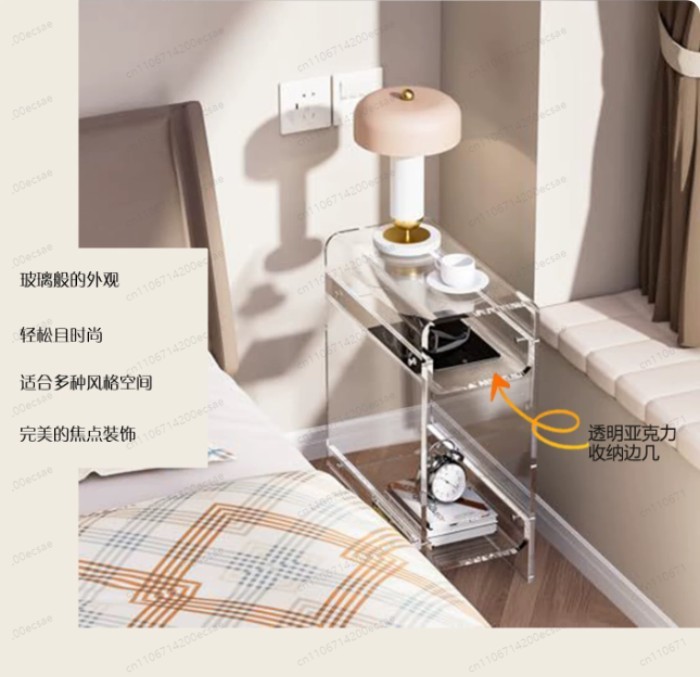 Accessible luxury acrylic side table colorful transparent living room furniture normcore style for
