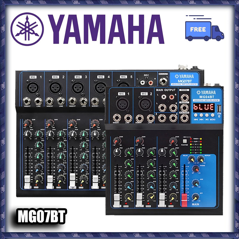YAMAHA -MG04-07BT Audio Mixer USB DJ Sound Mixing Console 48V Power for Computer Recording,4 ~ 7-Ch