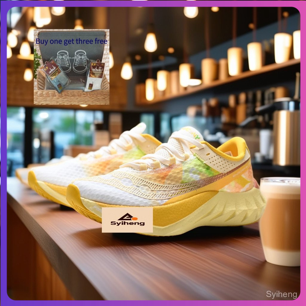 ยิงจริง❤ Retro Saucony Endorphin Pro 4 Cushioning Breathable Men Women Low-Top Running Shoes 2fd