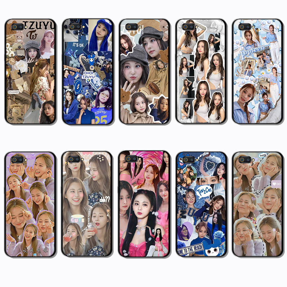 เคสโทรศัพท์สีดําแบบนุ่มสําหรับเคส Realme C2 Tzuyu
