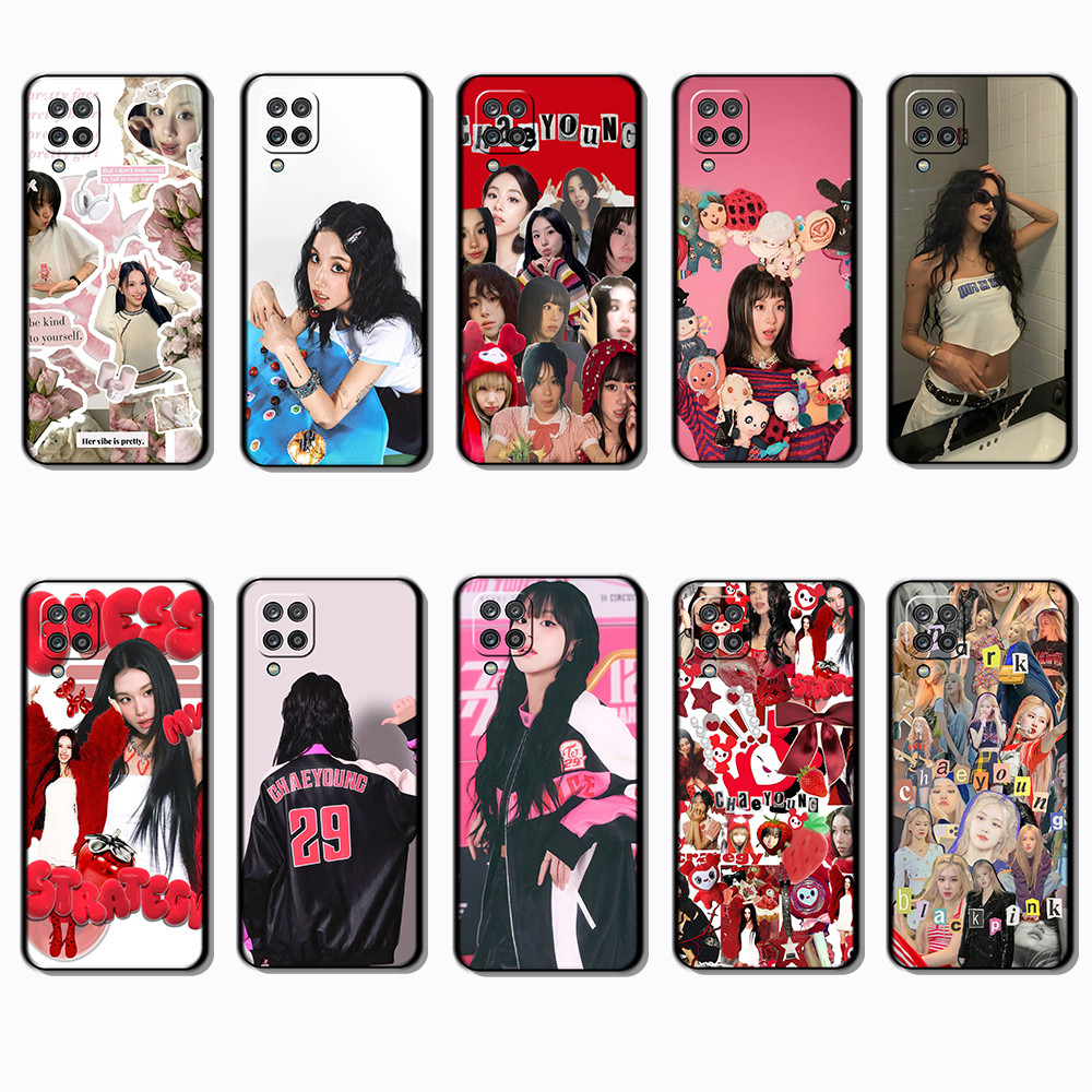 เคสโทรศัพท์สีดําแบบนุ่มสําหรับ Samsung Galaxy A12 A22 A42 เคส Chaeyoung