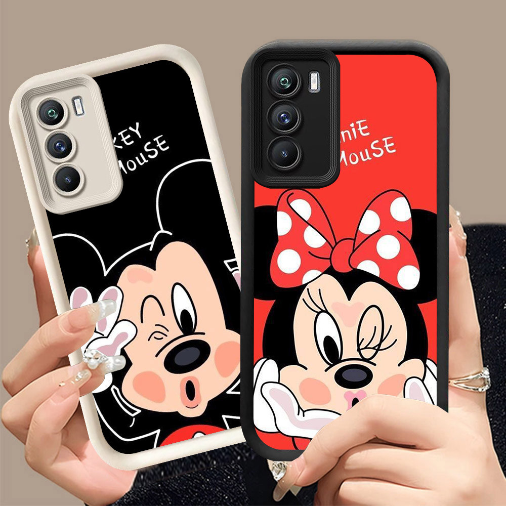 Q-15 Mic_key ขาวดำเคสโทรศัพท์หรับ Realme C75X C75 14X C73 5G ปกสีชมพู