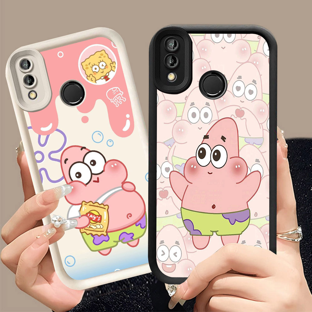 Q-5 SpongeBob ขาวดำเคสโทรศัพท์หรับ VIVO Y91C Y91 Y1S Y93 Y95 ปกสีชมพู