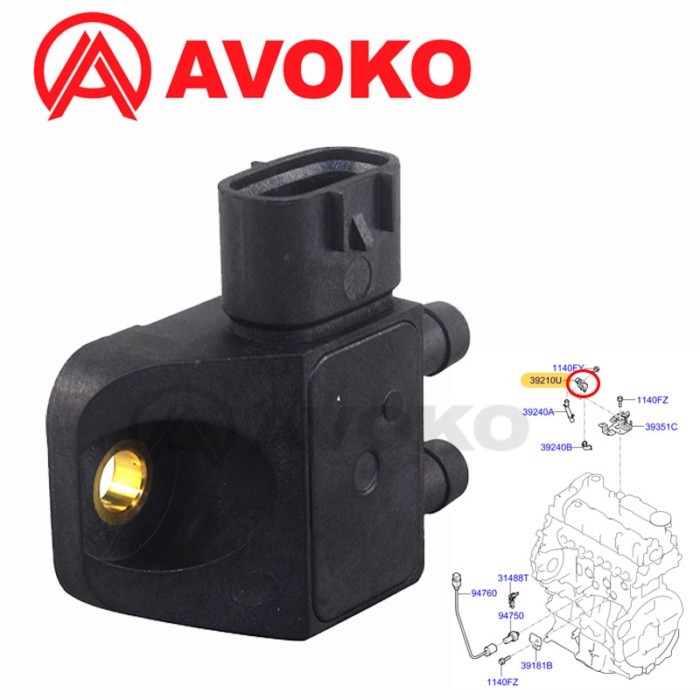 Exhaust Pressure Sensor 39251-2A610 For Hyundai H-1 i20 i30 i40 ix35 Elantra Accent H350 Kona Tucso