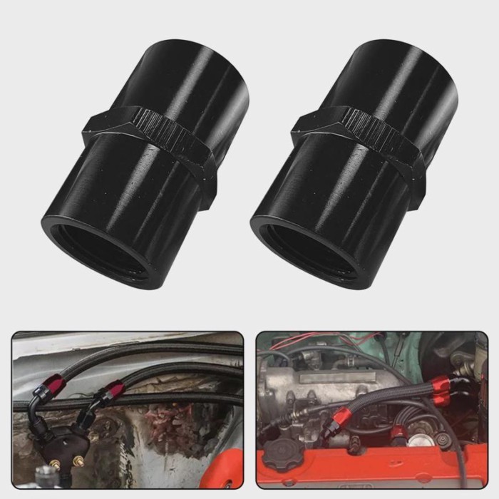 Fitting Adapter 2PCS Pipe Piping thread Coupler Red Finish Aluminum 1/2NPT 1/4NPT 1/8NPT 3/8NPT