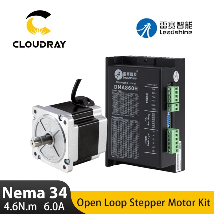 Leadshine Nema34 2-phase Stepper Motor Kit 4.6N.M 6.0A 86CM45 Motor and 2.4-7.2A 18-80VAC DMA860H D