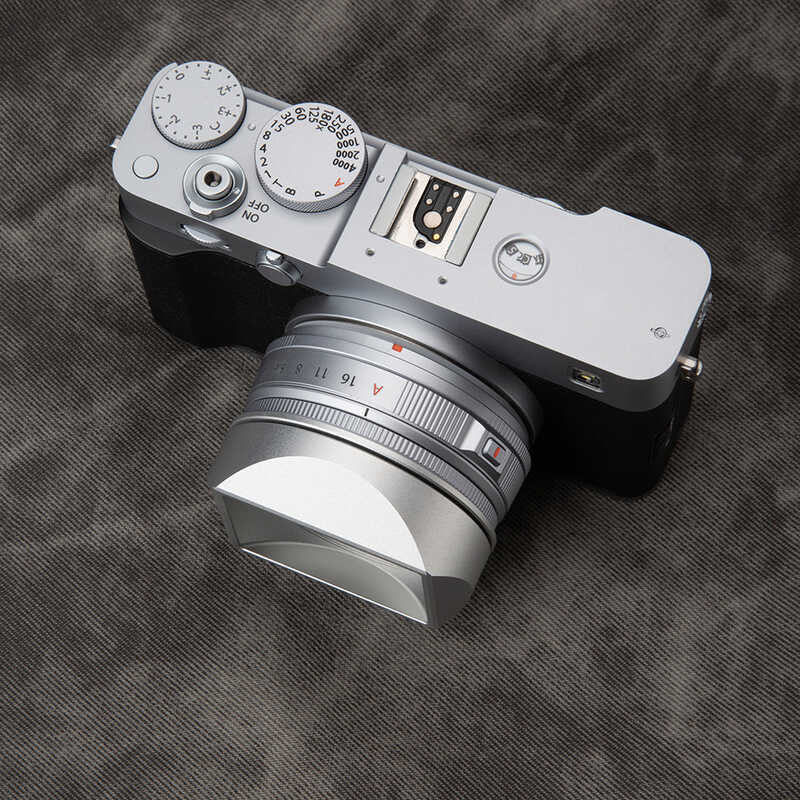 เหมาะสําหรับ Fuji XF27F2.8 รุ่นที่สอง Hood Square XE5 XF23F2.8 ฮูดโลหะ LH-XF27