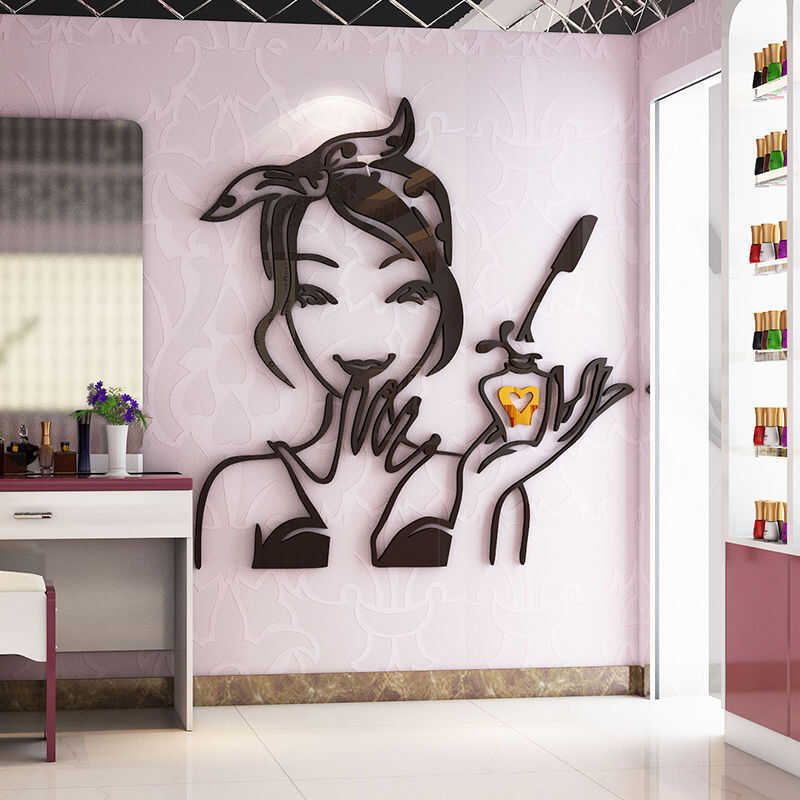 [Mandao] beauty salon wall stickers acrylic 3D wall stickers reception reception reception receptio