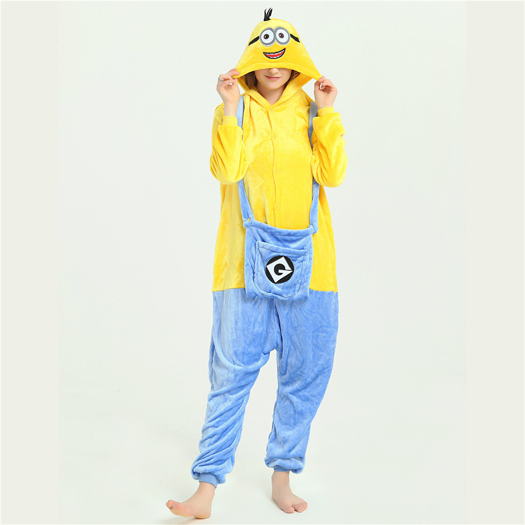 ชุดนอน Kigurumi วัว Minion Stitch แบบ Unisex สำหรับฮาโลวีนและปาร์ตี้