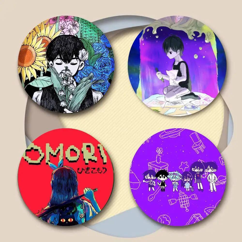 เกมอะนิเมะสไตล์Omoriป้ายอะนิเมะรอบป้ายเลเซอร์การ์ตูนเข็มกลัดเสื้อผ้ากระเป๋าเป้สะพายหลังอุปกรณ์เสริมL