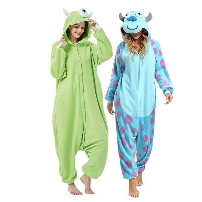C Adult's Polar Fleece Kigurumi Monster Sullivan And Mike Women Men's Onesie Pyjamas Halloween Part