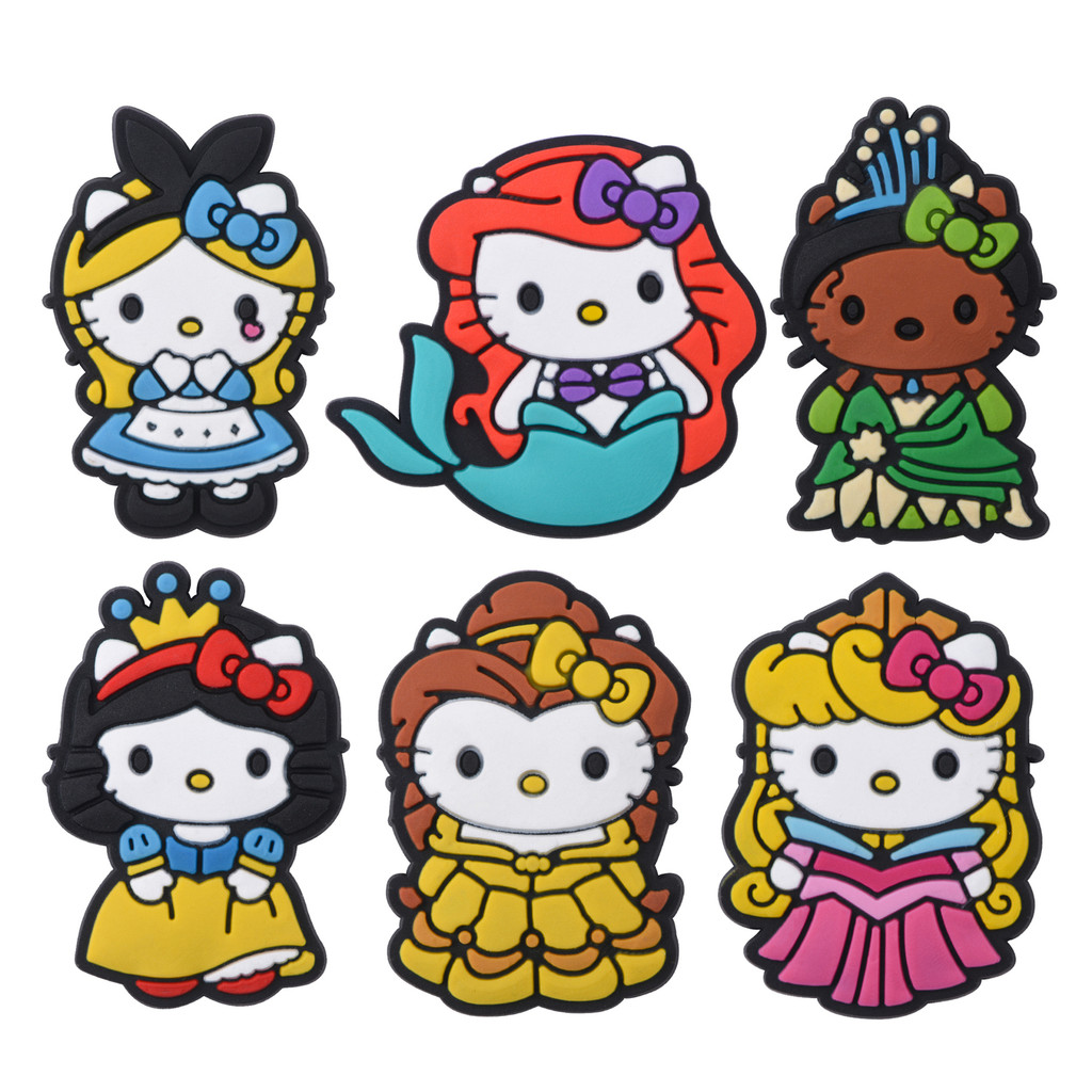 สุดน่ารัก Hello Kitty Cross-Border Fairy Tale รองเท้าดอกไม้, Crocs Hole รองเท้า Must-Have PVC Soft R