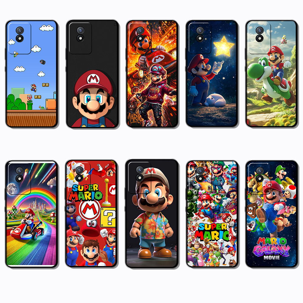 Vivo Y02 4G Y11 2023 Mario เคสโทรศัพท์สีดํานุ่มแฟชั่น