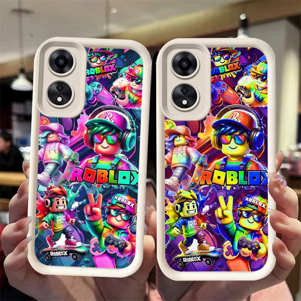 J-32 Roblox ดำขาวชมพูเคสโทรศัพท์หรับ OPPO A98 Reno 8T A1 A1X A60 F23 A2X Pro 5G