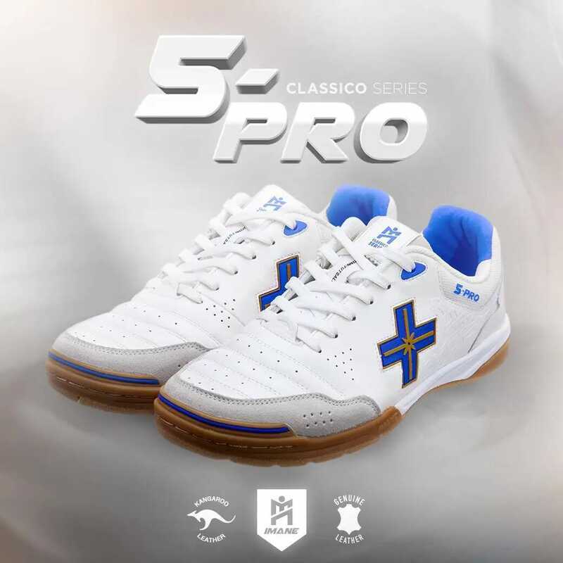 รองเท้าฟุตซอล [Imane FUTSAL 5Pro NAPPA Imf1 002] หนังแท้ ตัดเย็บอย่างดี ใส่สบาย บาลานซ์น้ำหนักได้ดี 