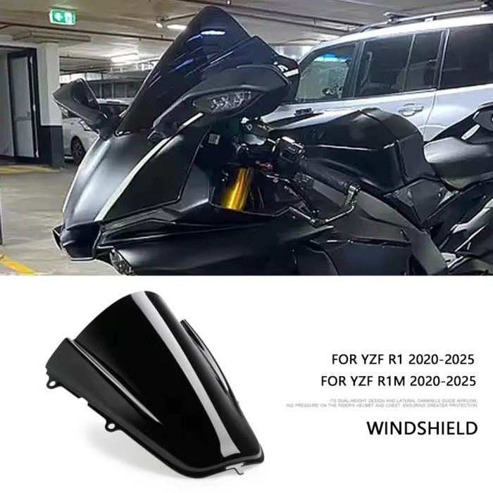 Motorcycle Double Bubble Windshield Windscreen Screen For YAMAHA YZF-R1 YZF-R1M YZF R1 M R1M 2020 2