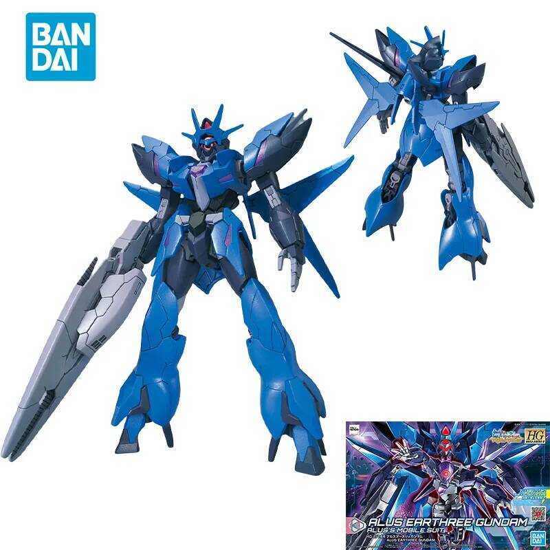 ey Bandai Original GUNDAM Anime Model HG 1/144 ALUS EARTHREE GUNDAM Action Figure Assembly Toys For